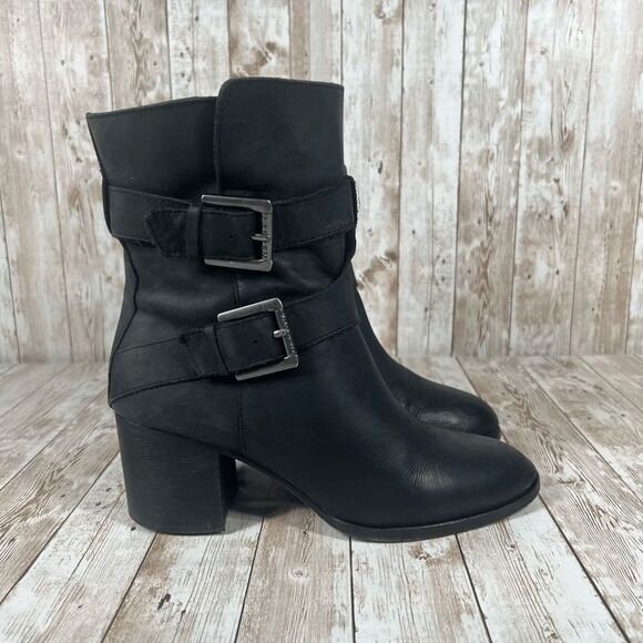 Lauren Ralph Lauren Buckle Heeled Boots‎ Womens 8.5 - Picture 1 of 10